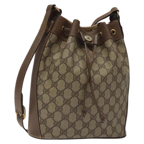 GUCCI GG Supreme Web Sherry Line Shoulder Bag Pvc Beige 14 02 034 - Picture 1 of 16